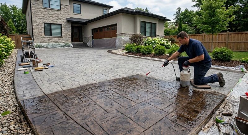 Concrete Driveway Staining in Frisco, TX